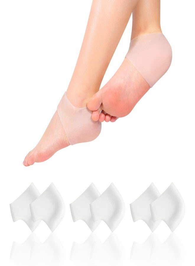 Dr.Pedi Heel Protectors 3 Pairs Heel Cups for Heel Pain Relief Gel Heel Pads for Women and Men Silicone Socks Moisturizing for Blister, Cracked Foot - Image 1